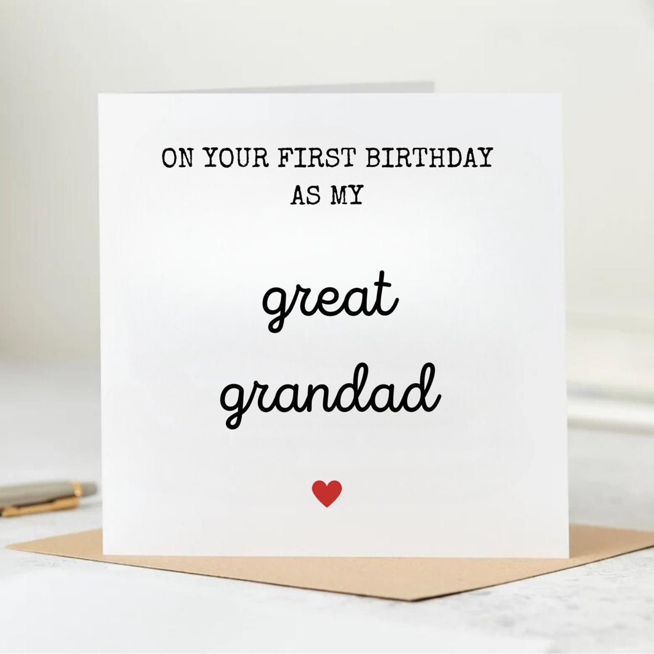Great Grandad Birthday Card - Happy first Birthday as my Great Grandad - Birthday Cards for Great Grandparents Birthday Card From Baby 6x6