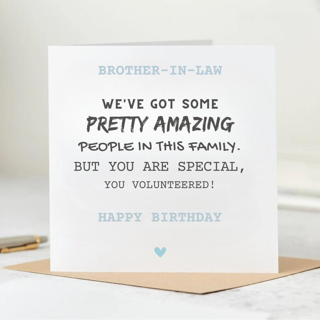 Personalised Brother in Law Birthday Card, Happy Birthday Card, Customised Birthday Card, Custom Greetings Card 6x6