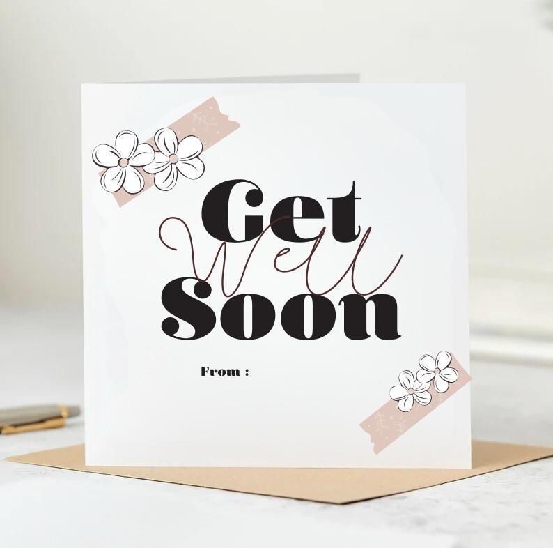 Get Well Soon Card, Hope You Feel Better Soon Card, Speedy Recovery Get Well Soon Card, Wishing You A Speedy Recovery Card 6x6