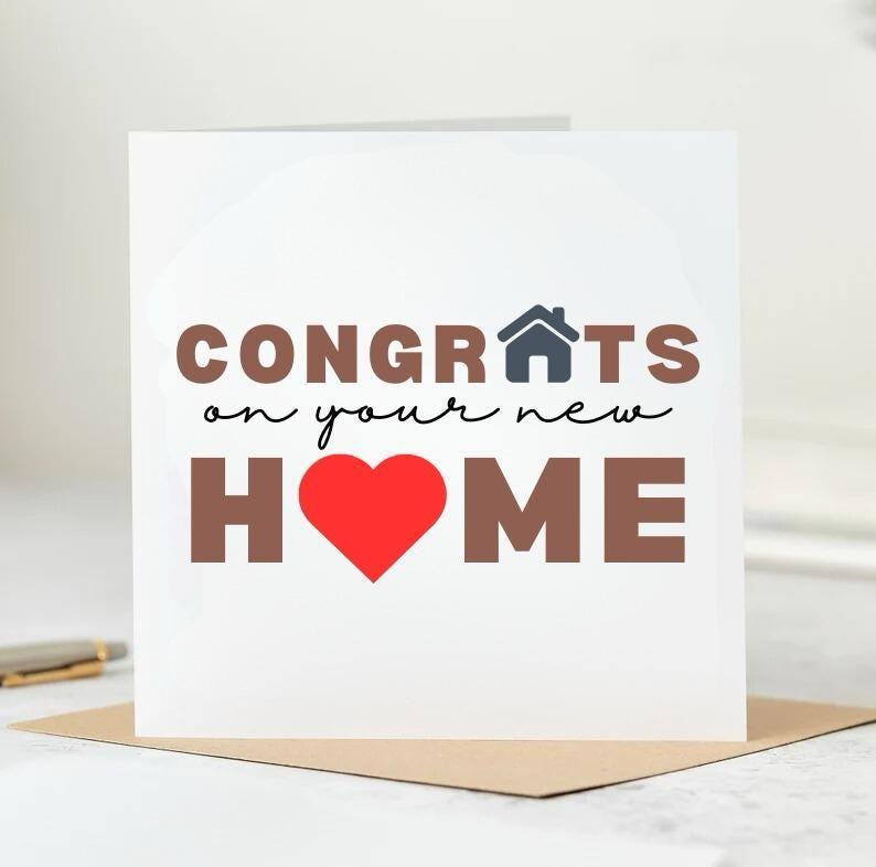 Personalised New Home Card, Congratulations Card, Moving House Card 6x6
