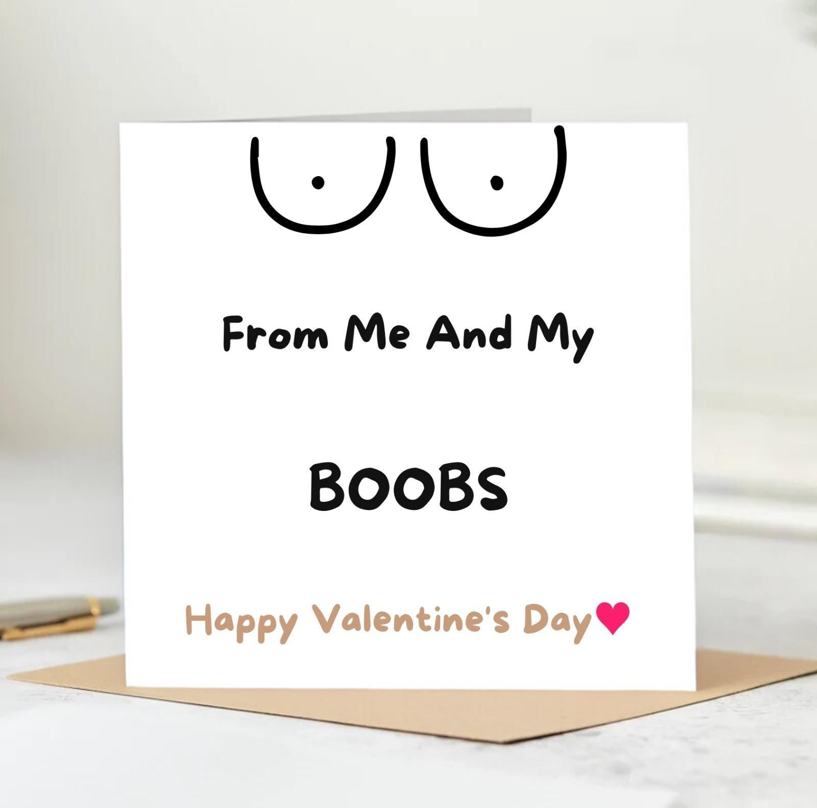 I love you with all my... boobies Card, Love Card for him, Dirty Valentine's Day card, Adult humor,I love you card,Love note for husband 6x6