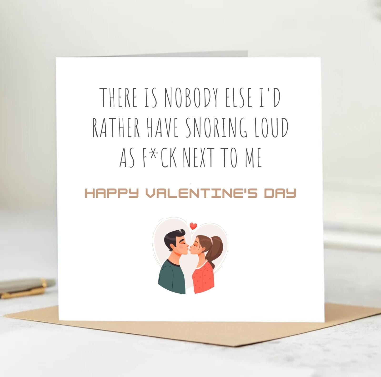 Funny Valentine’s Day Card for Husband Wife Boyfriend Girlfriend Cute Romantic Partner Unique Valentine Gift Snorers  6x6