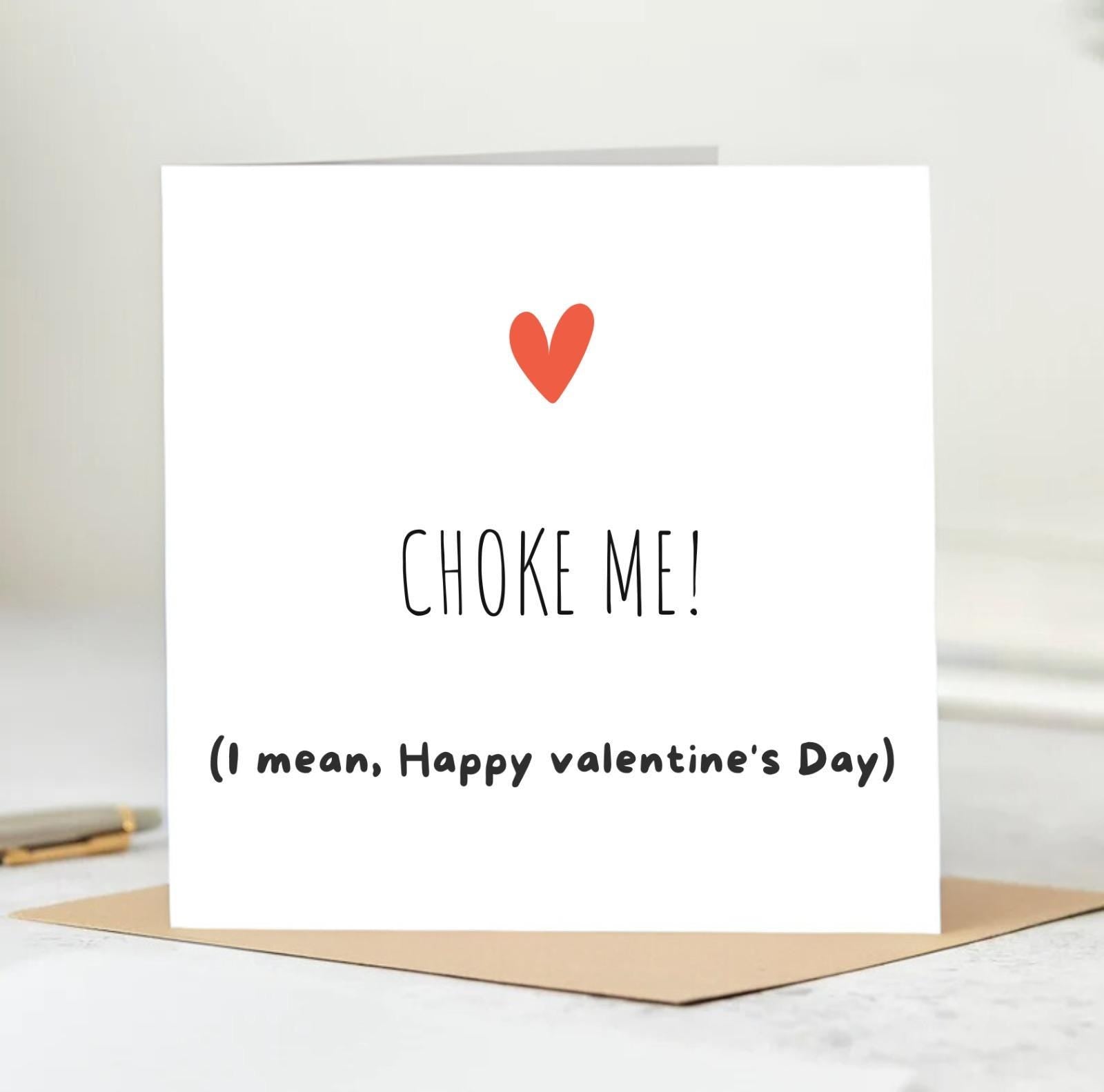 Choke Me Valentines Card for Him | Funny Birthday Cards, Digital Card, for Her, For Him, Valentines card, Funny, Girlfriend, Boyfriend 6x6