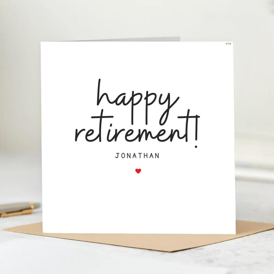 Personalised Retirement Card, Congratulations on your Retirement, Happy Retirement Card, New Chapter, Best of Luck on your Retirement 6x6