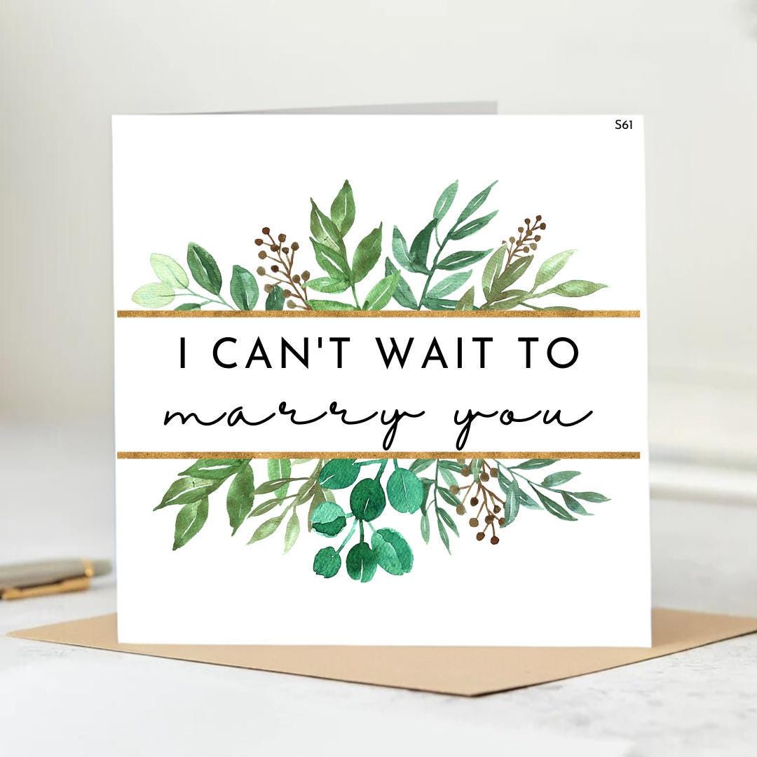 I Can't Wait To Marry You... To My Wife On Our Wedding Day, Husband Wedding Cards, Wedding Day, Personalised Groom Card, Wedding Cards 6x6