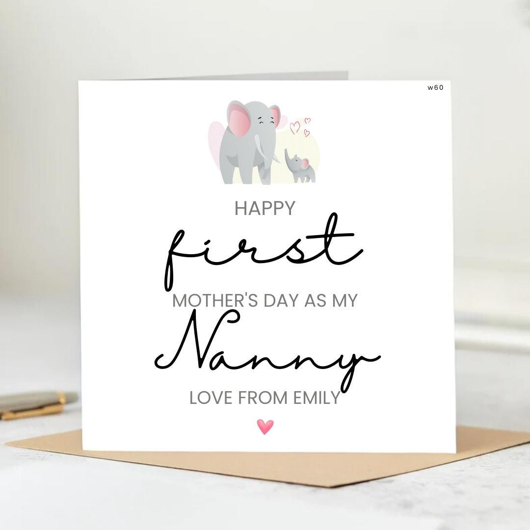 1st Mothers Day As Nanny Card, Mother's Day Cards For Grandma,Happy 1st Mother's Day As My Nanny,First Mother's Day As My Nan, For Nanna 6x6