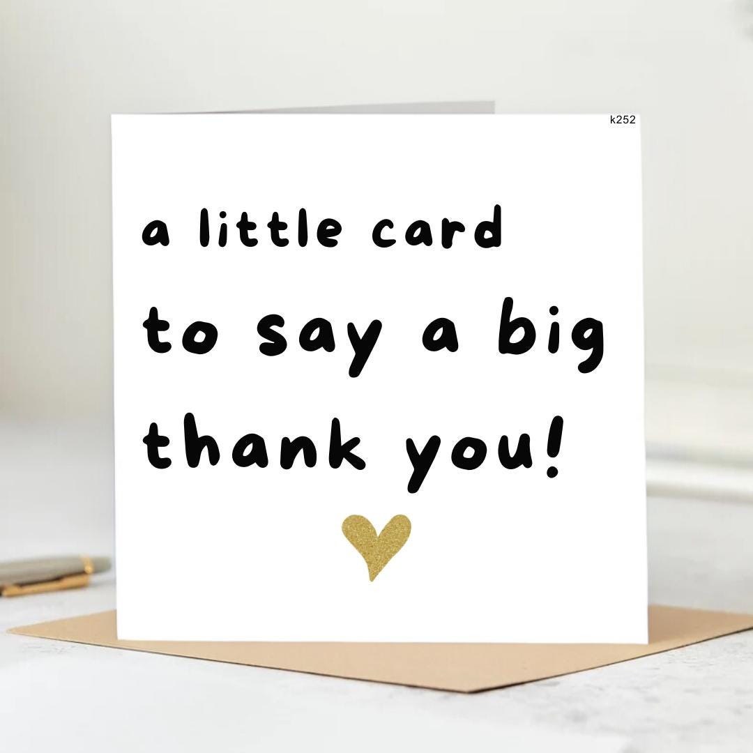 Simple Thank You Card,Little Card To Say A Huge Thank You, Thank You Card for Teacher, End Of School Card For Teacher, Gift For End Term 6x6