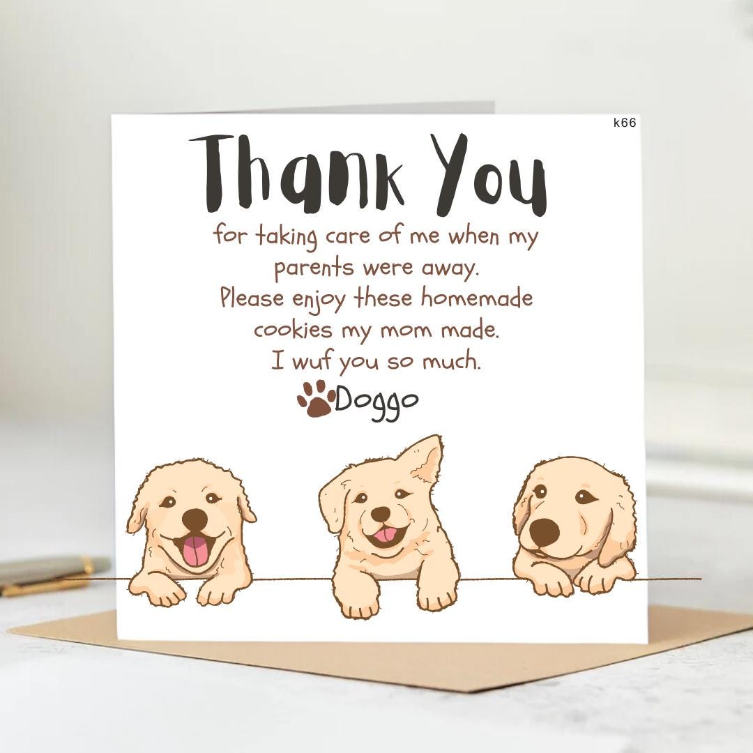Thank You Card - Thank You For Looking After Us - Personalised Card 6x6