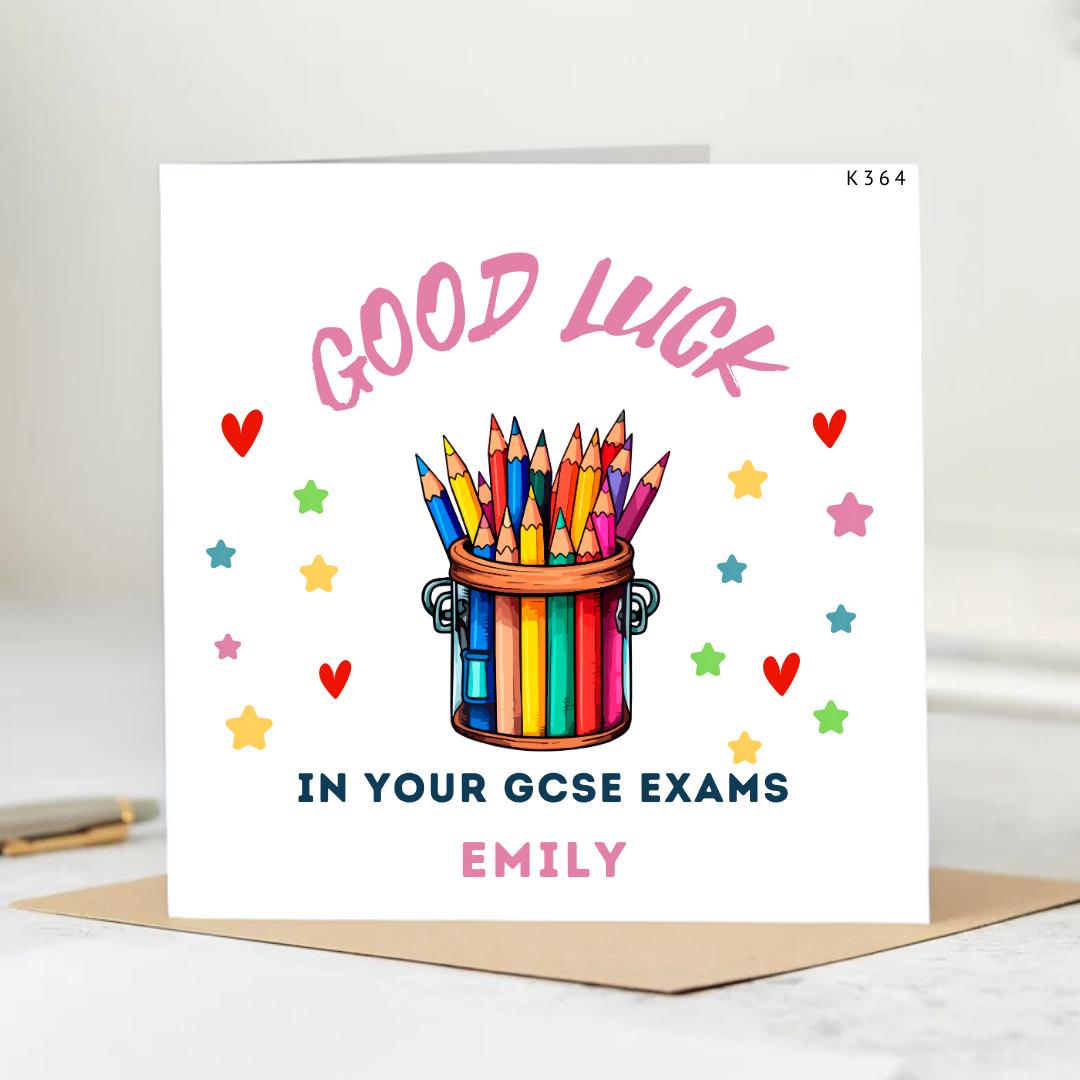 Good Luck Exams Card, A Level Good Luck, GCSE Good Luck Cards, Good Luck 11 Plus Card, School Good Luck Card, In Your Exams,Personalised 6x6