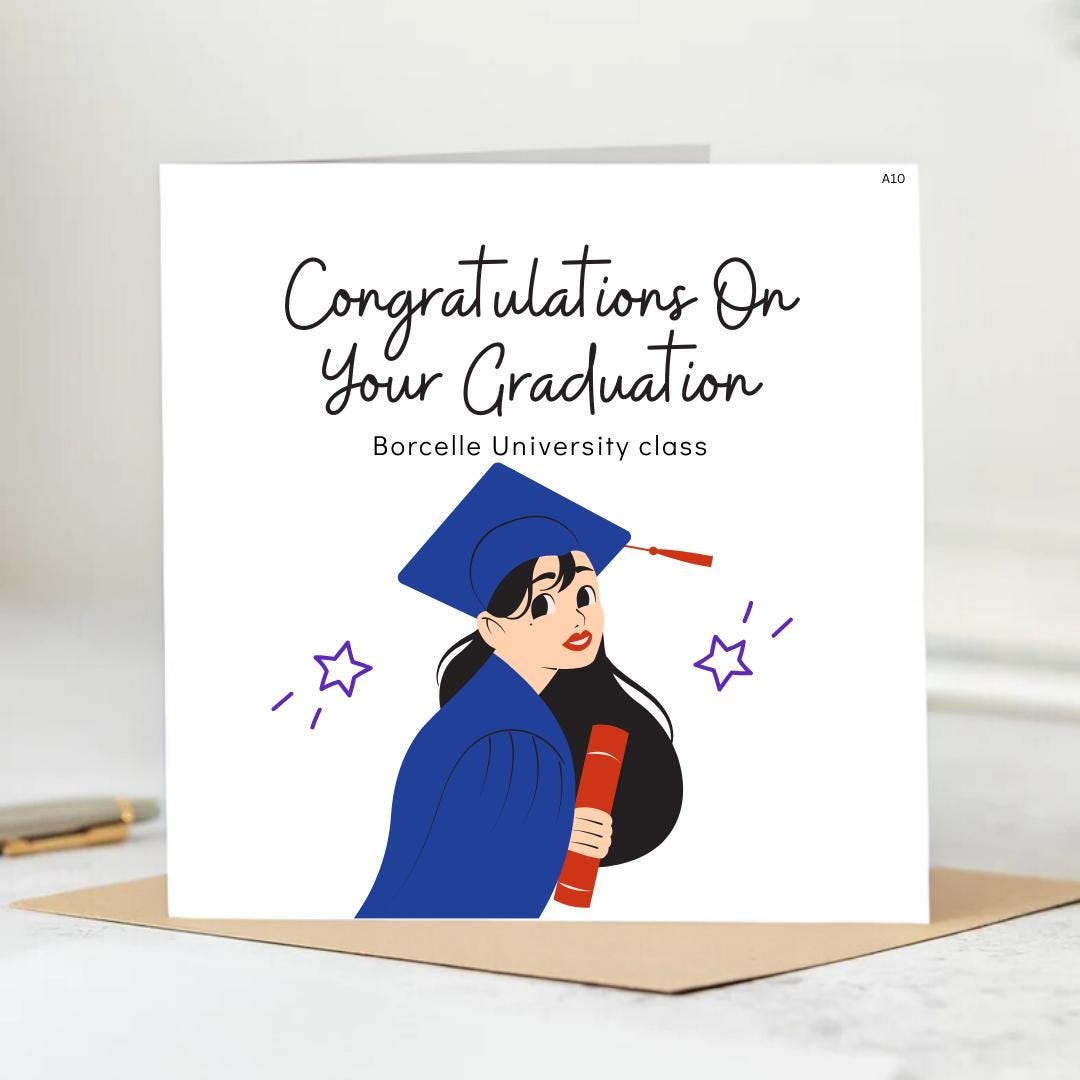 Graduation Card - Congratulations On Your Graduation, University Card, School Card, School Graduation, Well Done, Proud Of You Card. 6x6