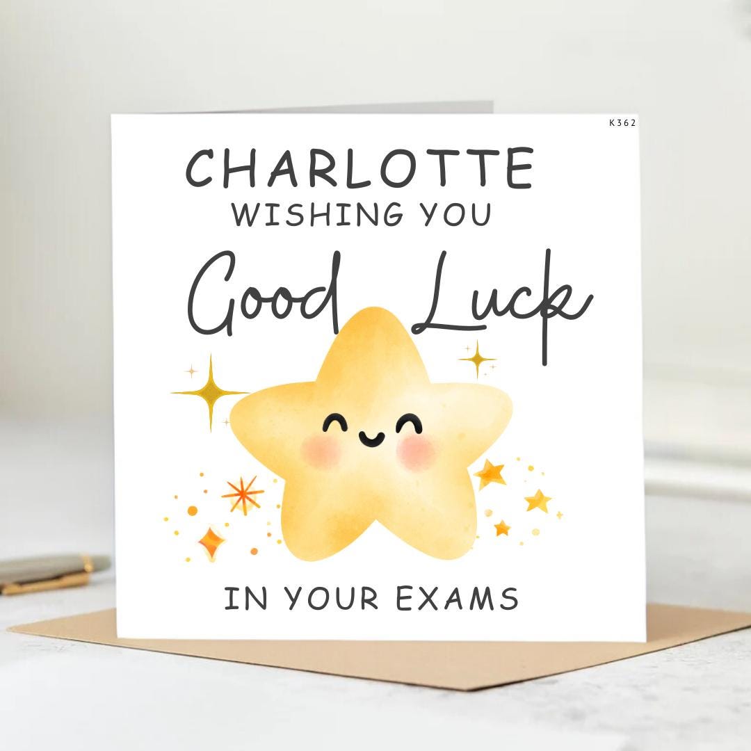 Good Luck Exams Card, A Level Good Luck, GCSE Good Luck Cards, Good Luck 11 Plus Card, School Good Luck Card, In Your Exams, Personalise 6x6