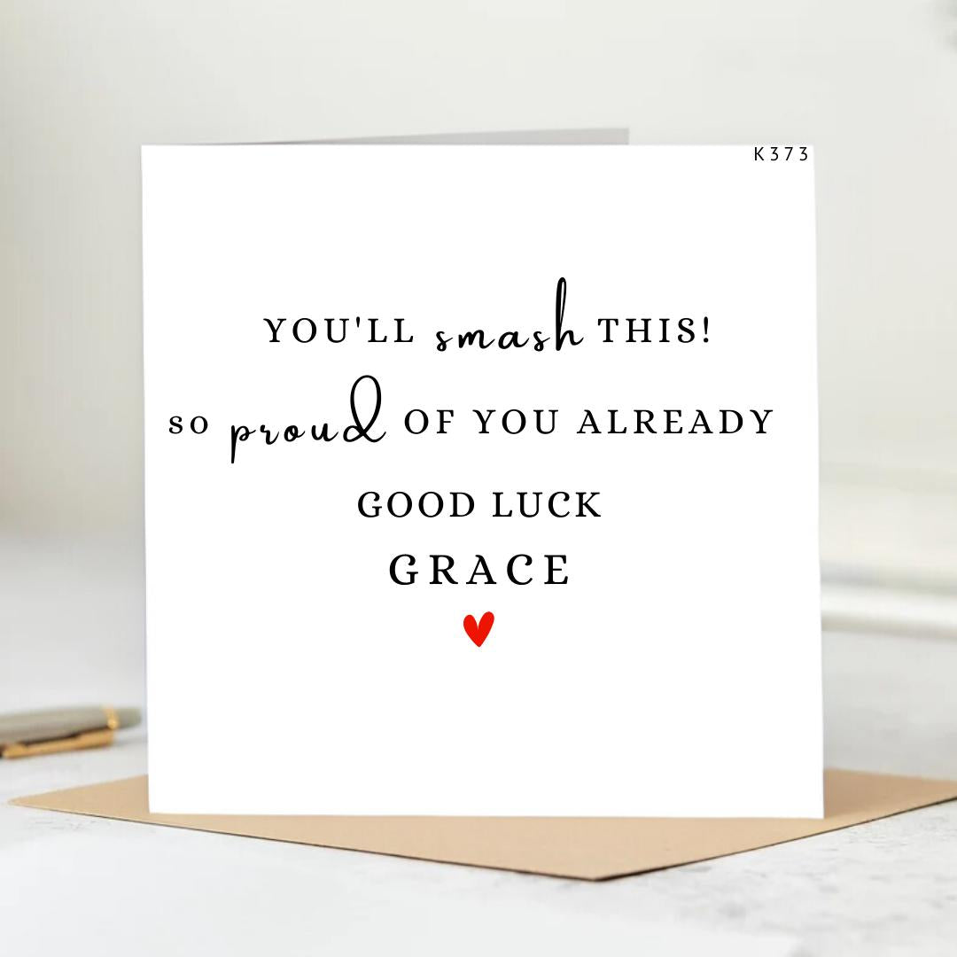 Personalised You'll Smash This Card | New Chapter Card | New Job Good Luck Card | You've Got This | Good Luck With Your Exams |You Can Do it