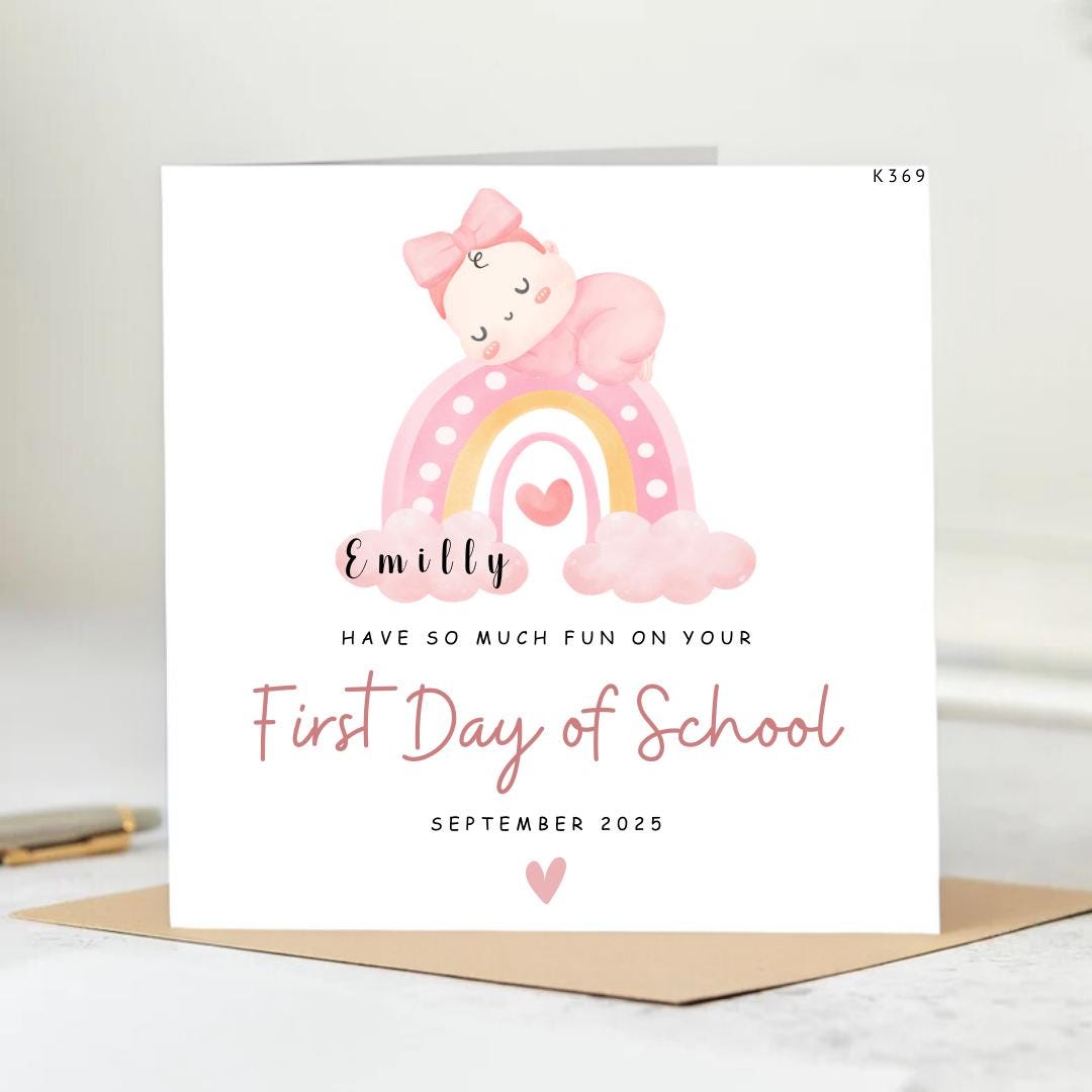 First day at School Card, First day of Secondary School, Back to school card, New School Card, Personalised good luck card 6x6