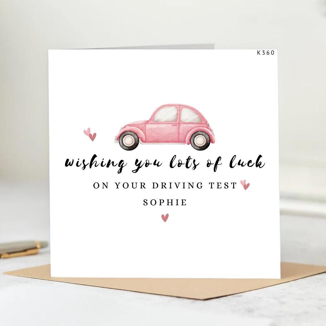 Personalised Good Luck On Your Driving Test Card | Driving Test Good Luck Card For Her | You've Got This | You Can Do it | Driving Exam Card