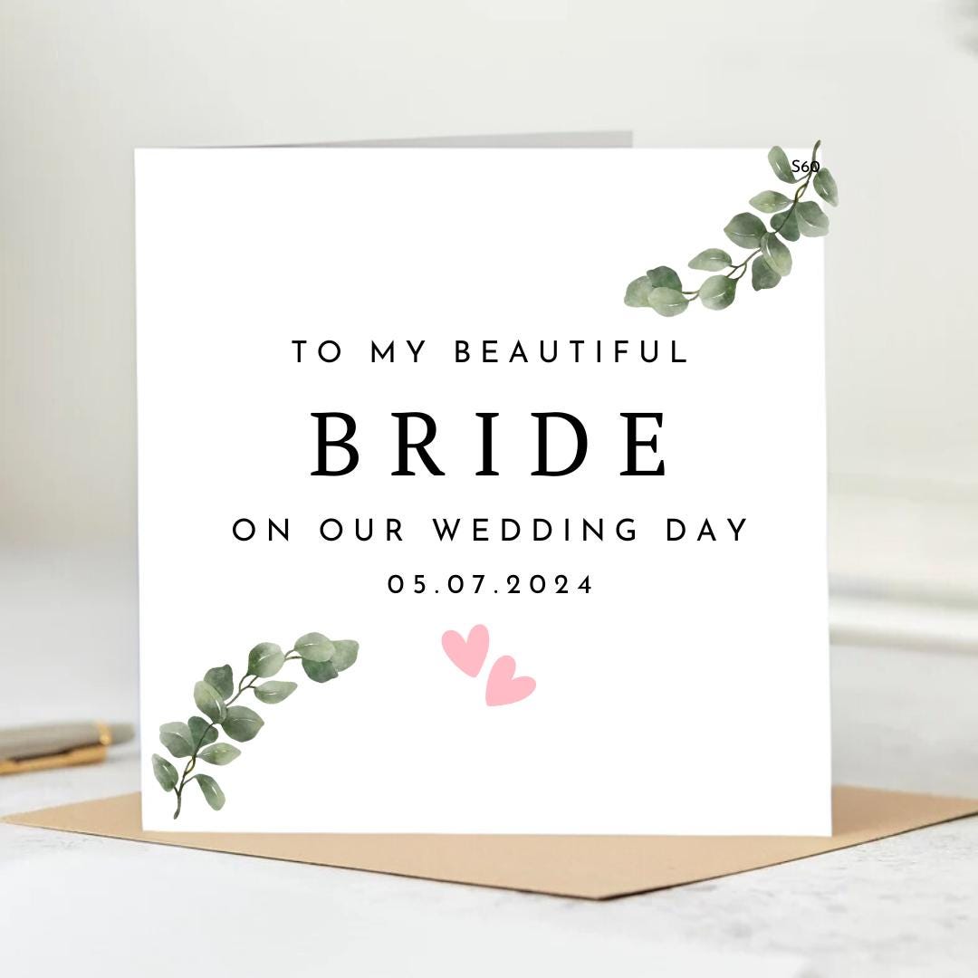 Personalized Wedding Day Card for Beautiful Bride ,One Last Card Before She Changes Her Mind.6x6