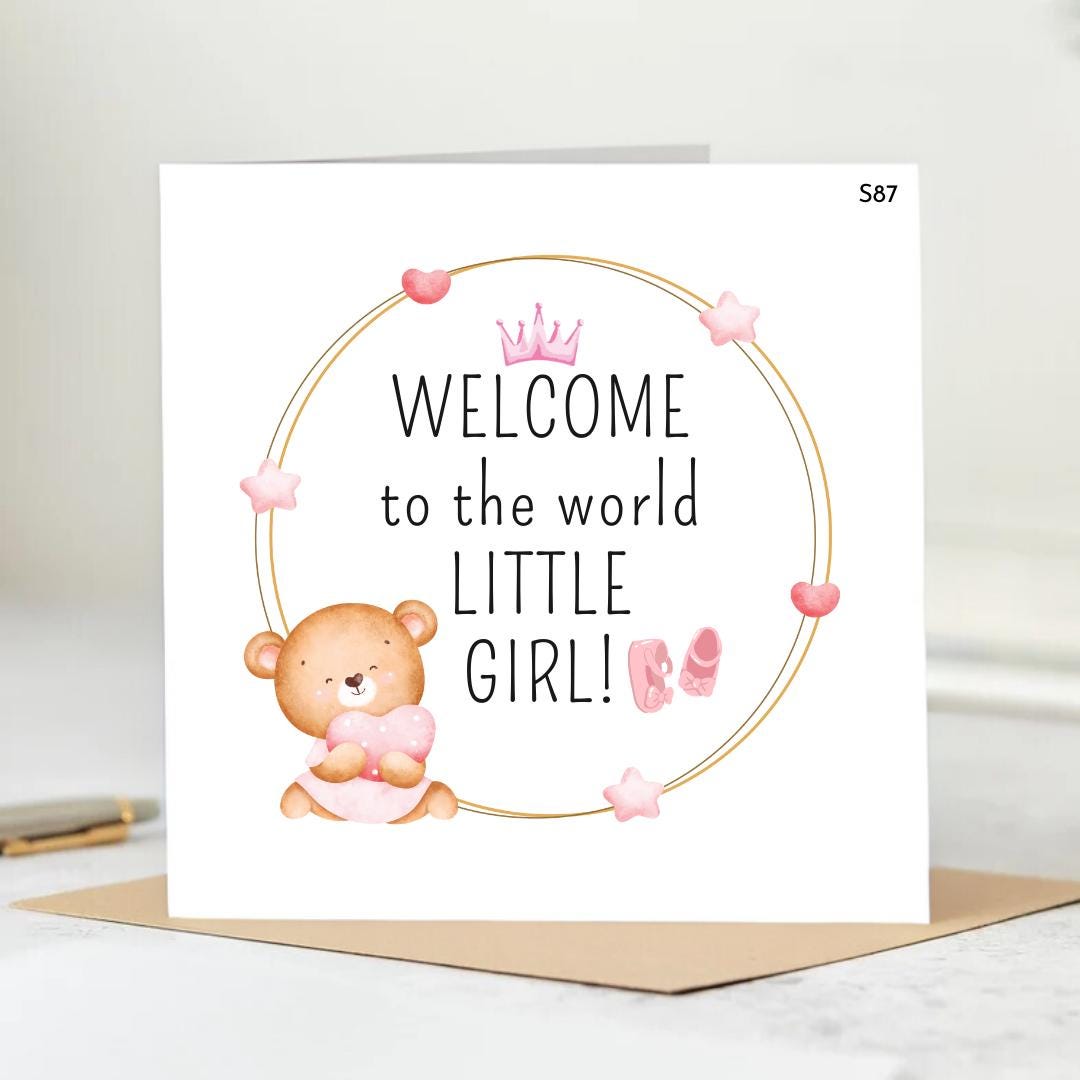 Personalized Congratulations Card to Celebrate the Arrival of a Baby Girl, A Little Princess Has Arrived to Brighten the World.6x6