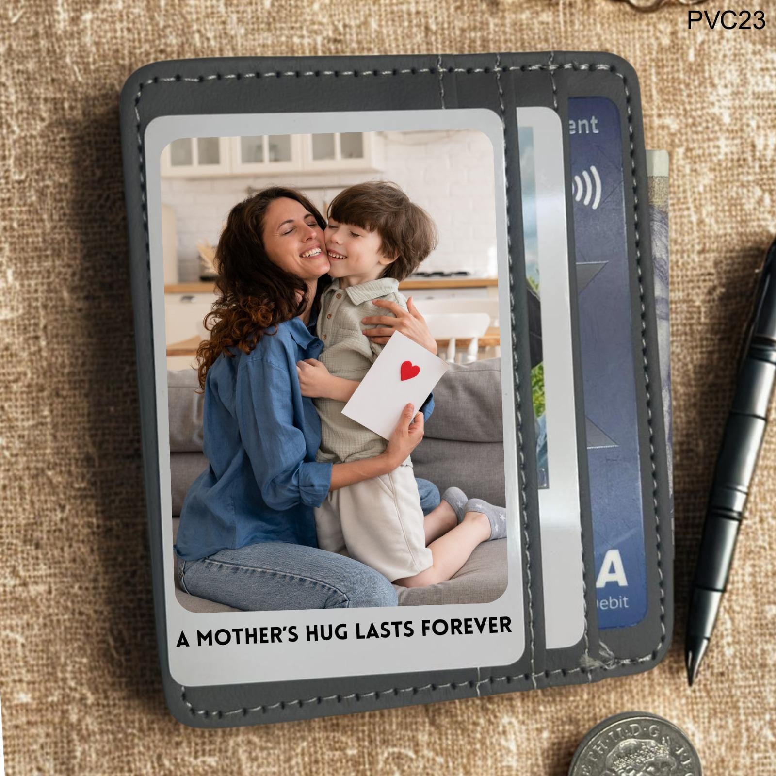 Personalized Photo Wallet Card: Custom PVC Keepsake Gift for Mom