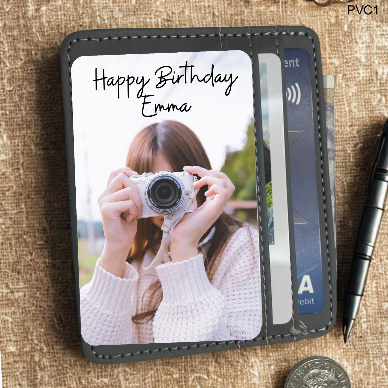 Personalized Photo Wallet Card: Custom PVC Keepsake Gift