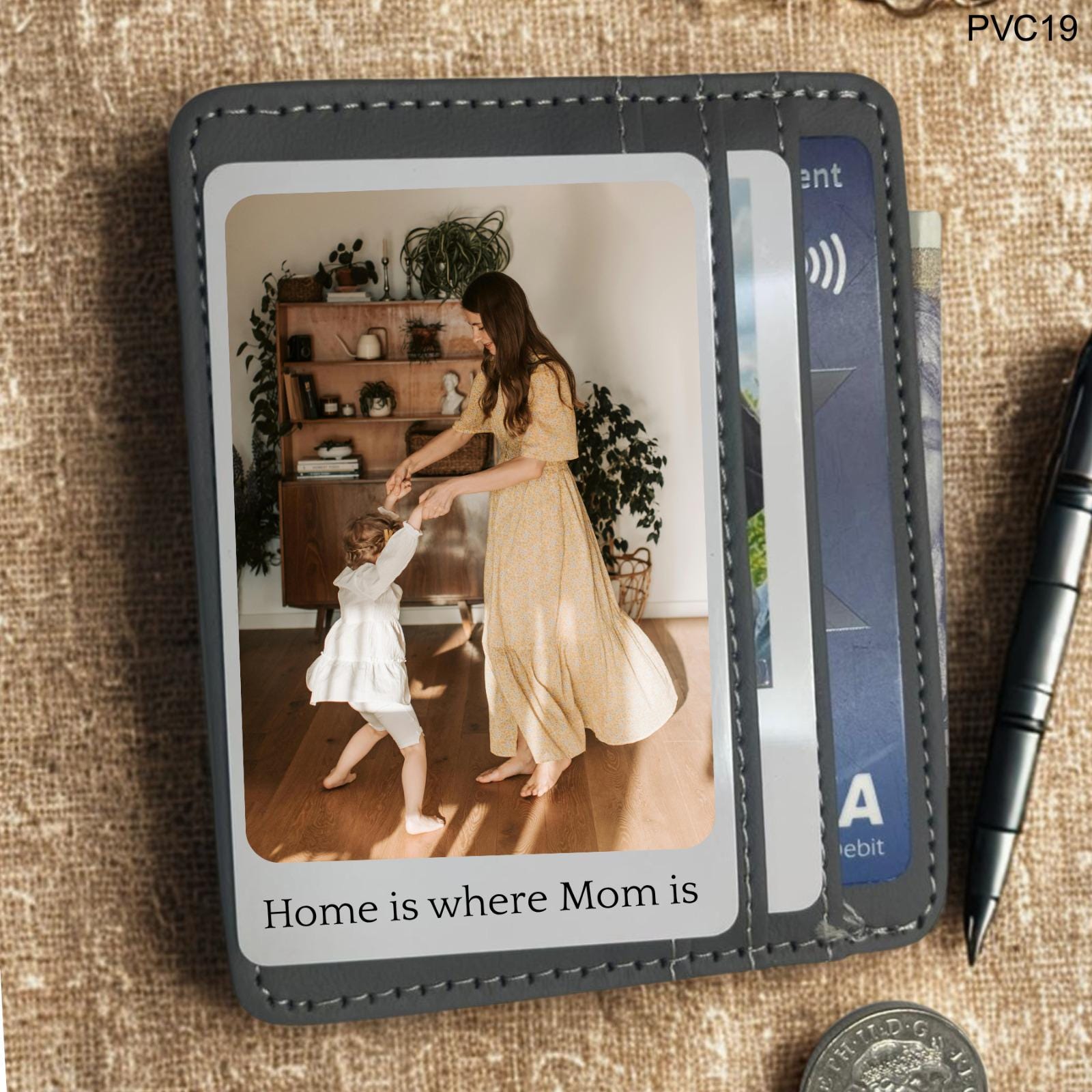 Home is Where Mom Is-Personalized Mom Wallet Card –  Custom Photo PVC Insert – Mother’s Day, Birthday, or Just Because Gift for Mom