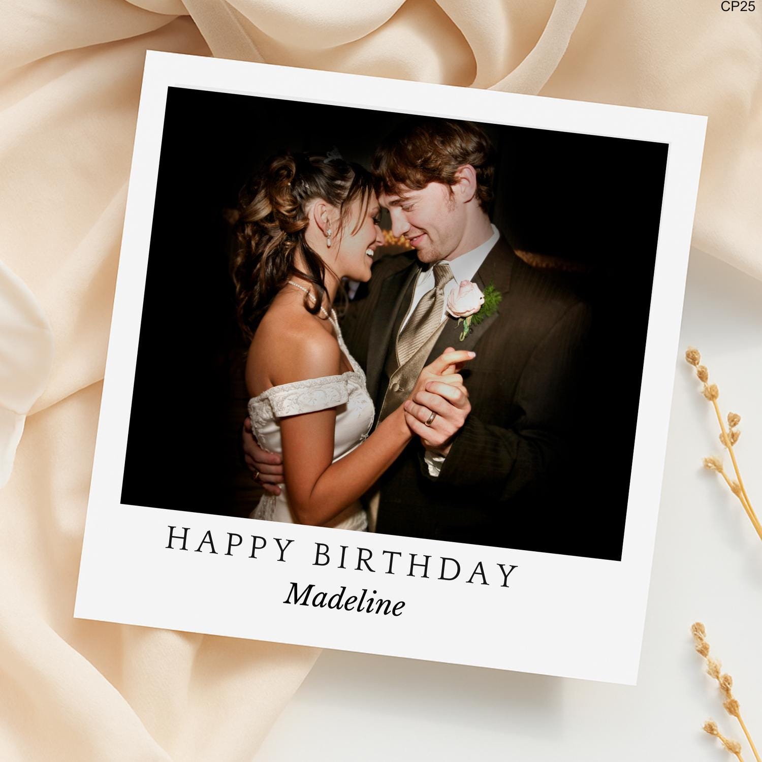 Custom Photo Thank You Card: Elegant Wedding, Birthday Keepsake