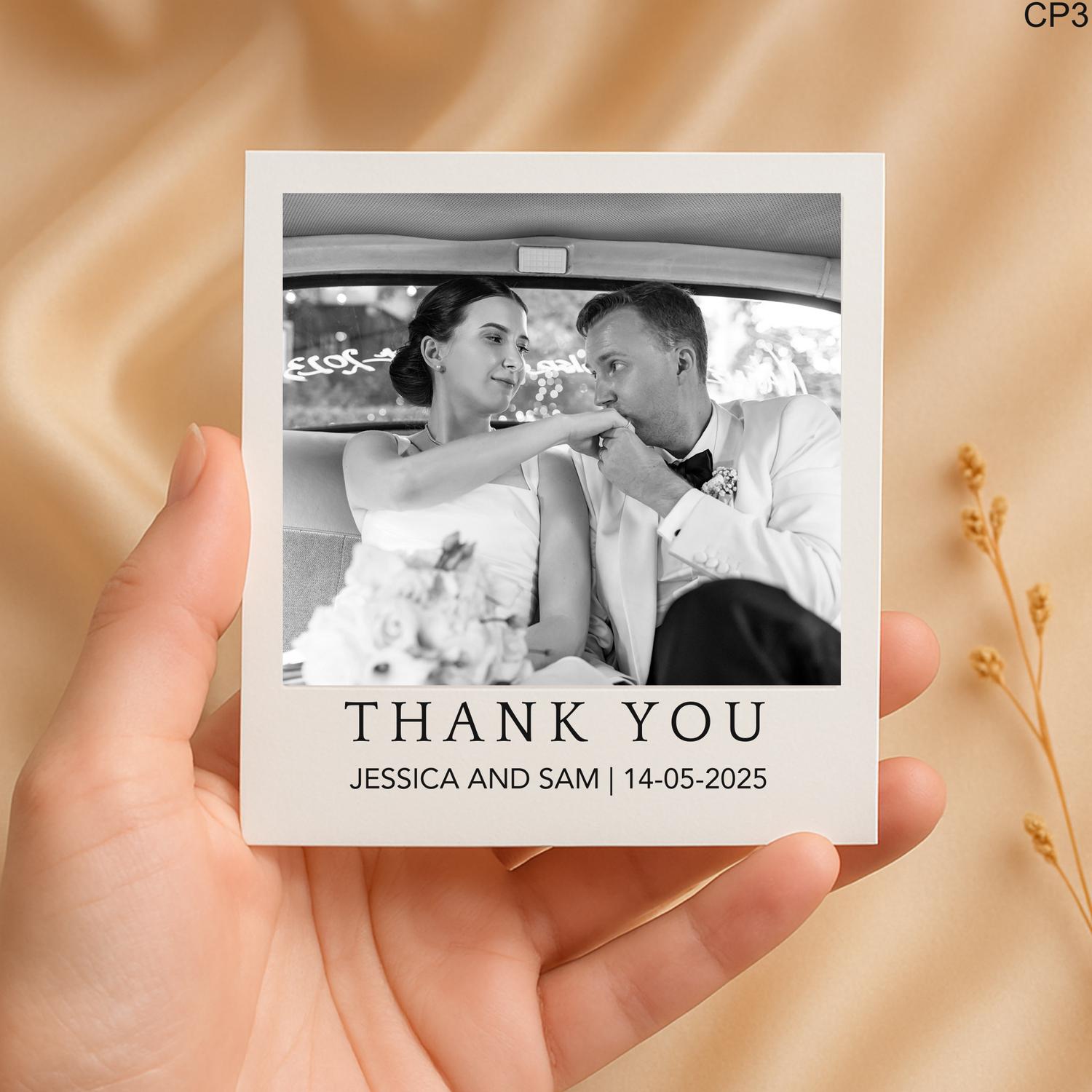 Custom Photo Thank You Card: Elegant Wedding Keepsake