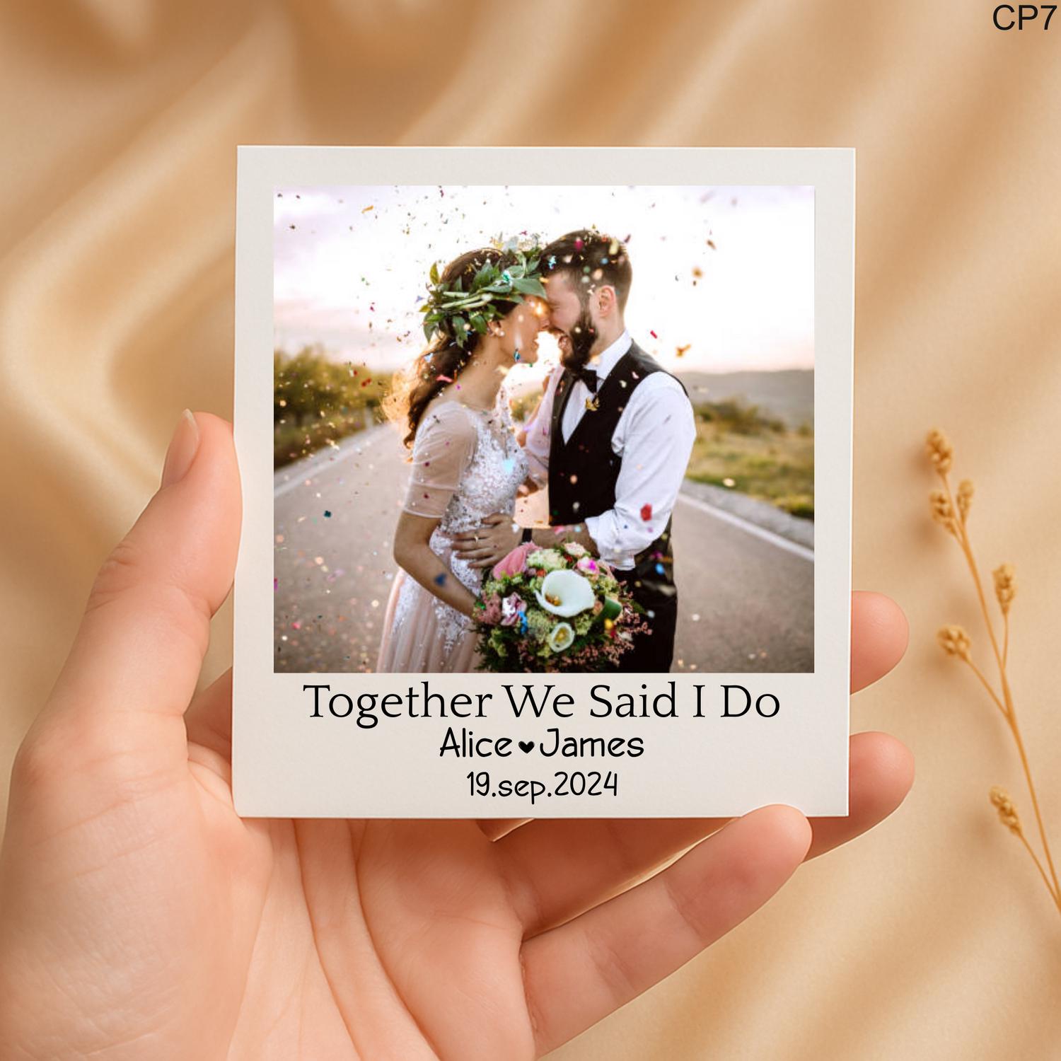 Boho Wedding Photo Card: Custom Polaroid Keepsake