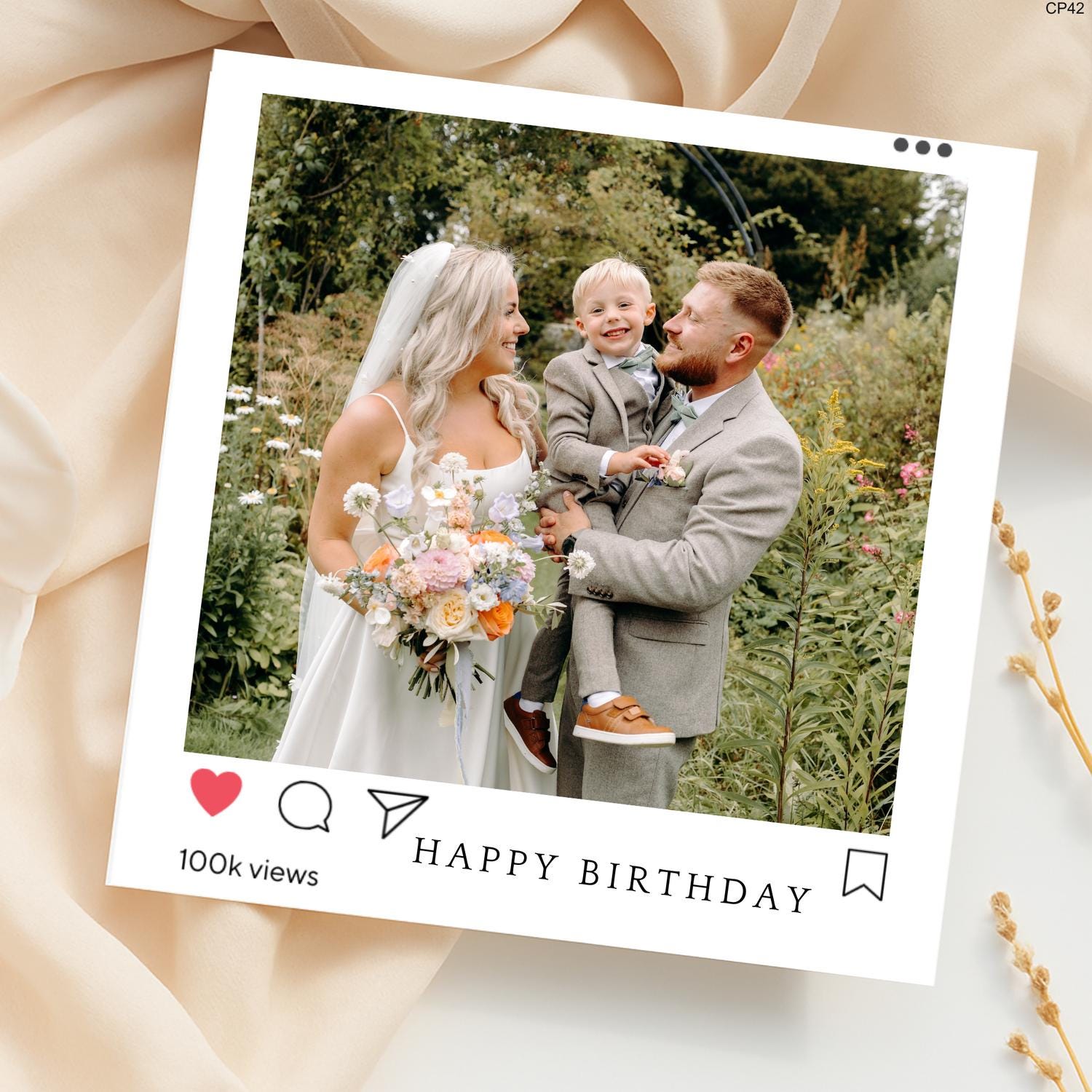 Personalized Photo Birthday Card: Instagram Style Greeting