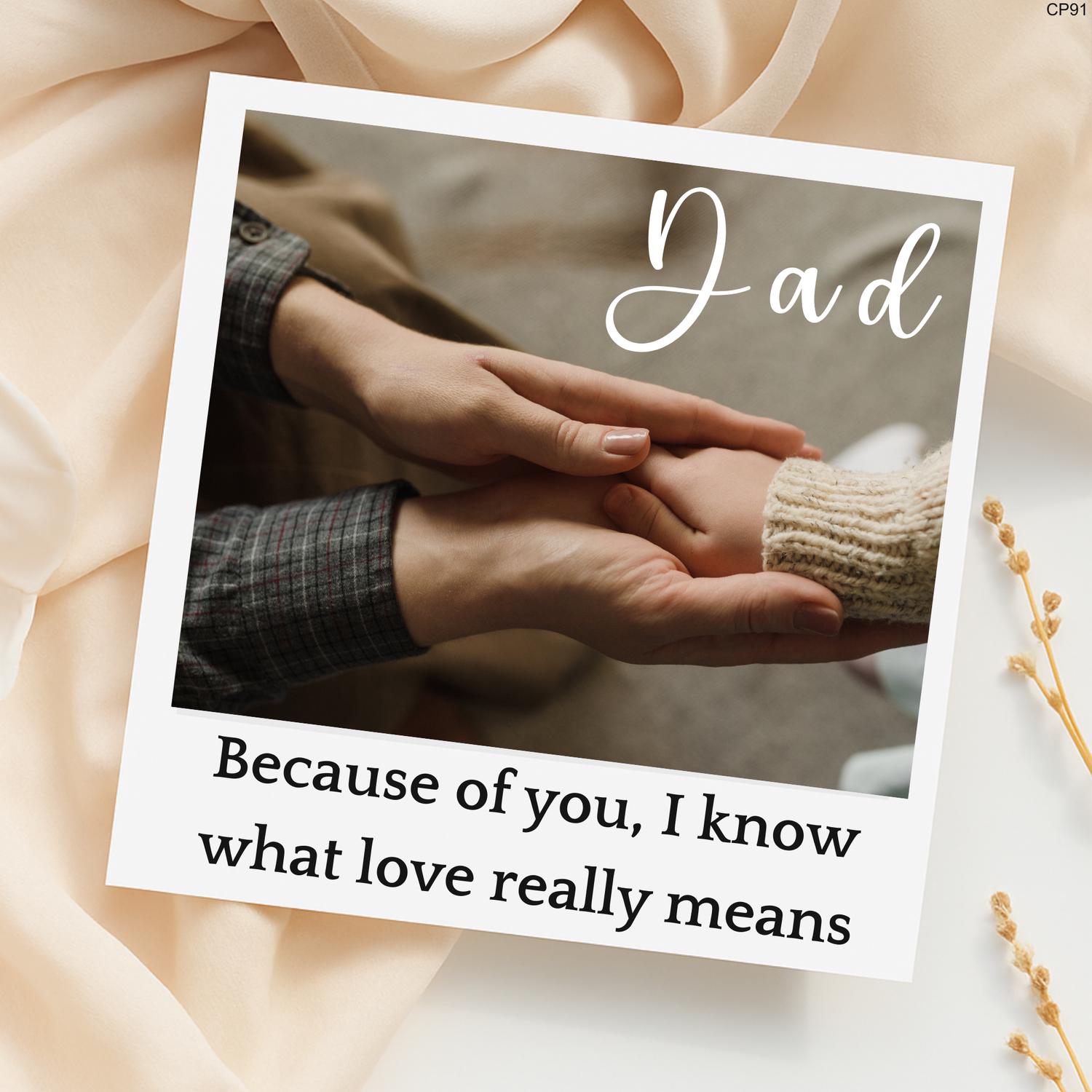 Touching Father & Child Photo Card: Personalized Keepsake