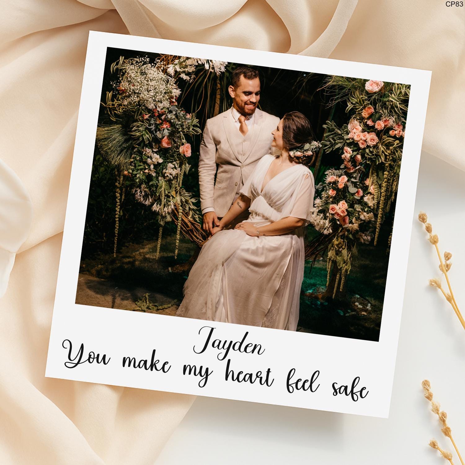 Personalized Photo Card: Polaroid Style Wedding Anniversary Keepsake