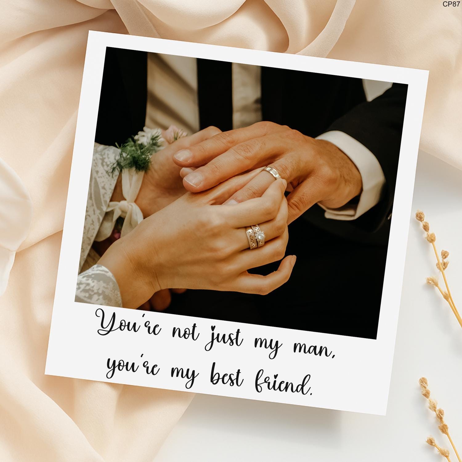 Personalized Photo Card-You're Not Just My Man, You're My Best Friend-Personalized Wedding or Anniversary Photo Gift for Husband