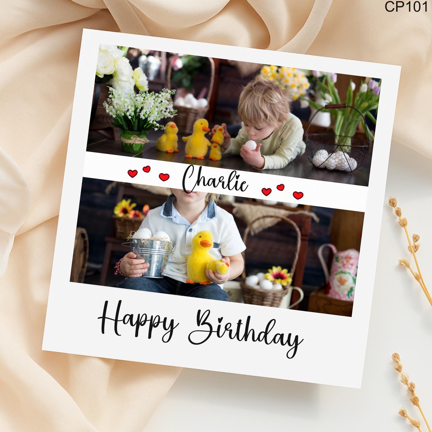 Personalized Duck Birthday Photo Card: Custom Keepsake for Boys