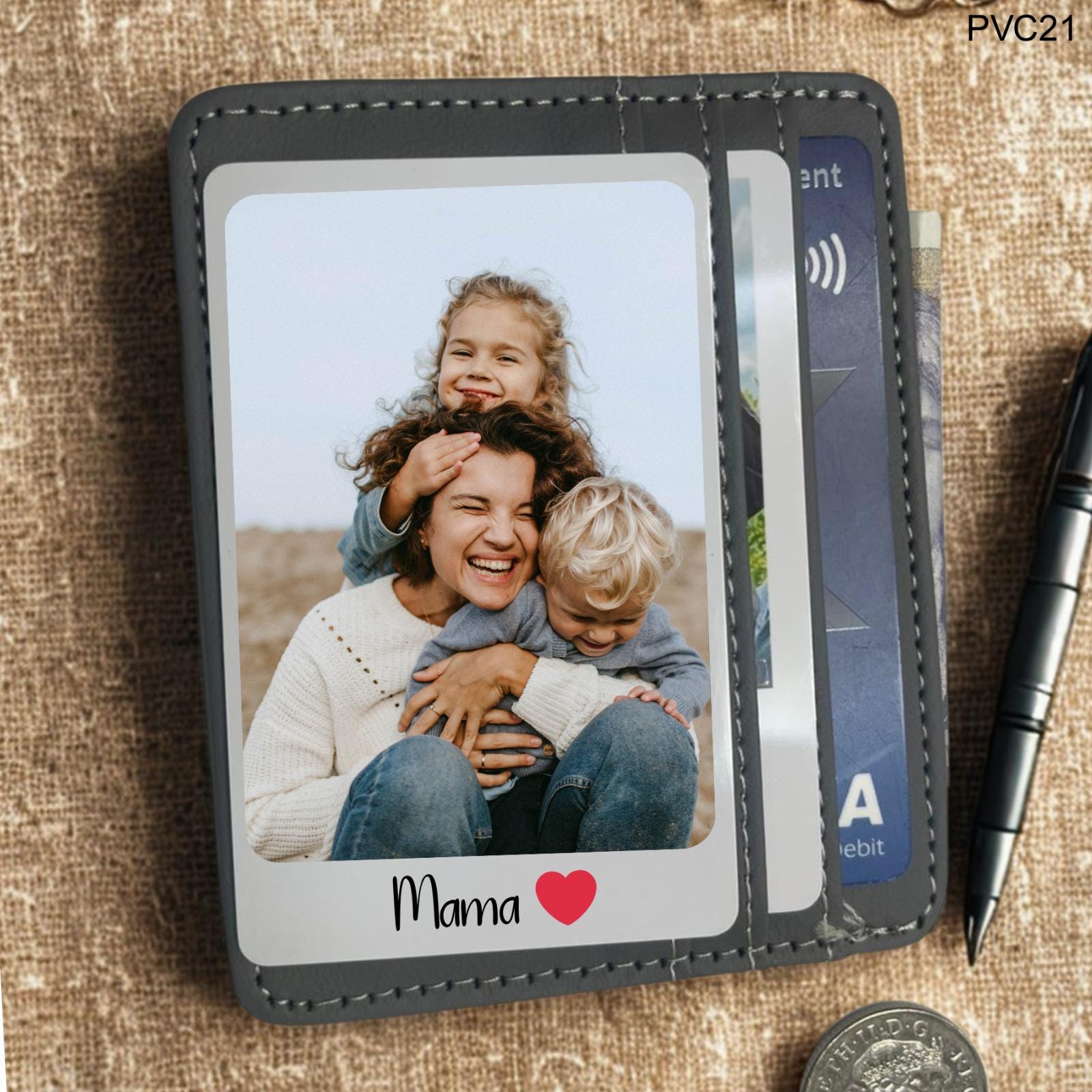 Personalized Photo Wallet Card Insert: Custom PVC Keepsake Gift