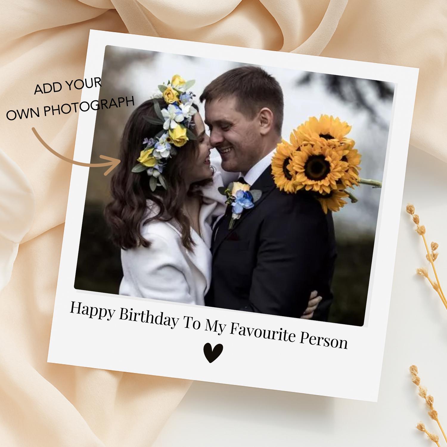 Custom Photo Thank You Card: Elegant Black and White Wedding Design
