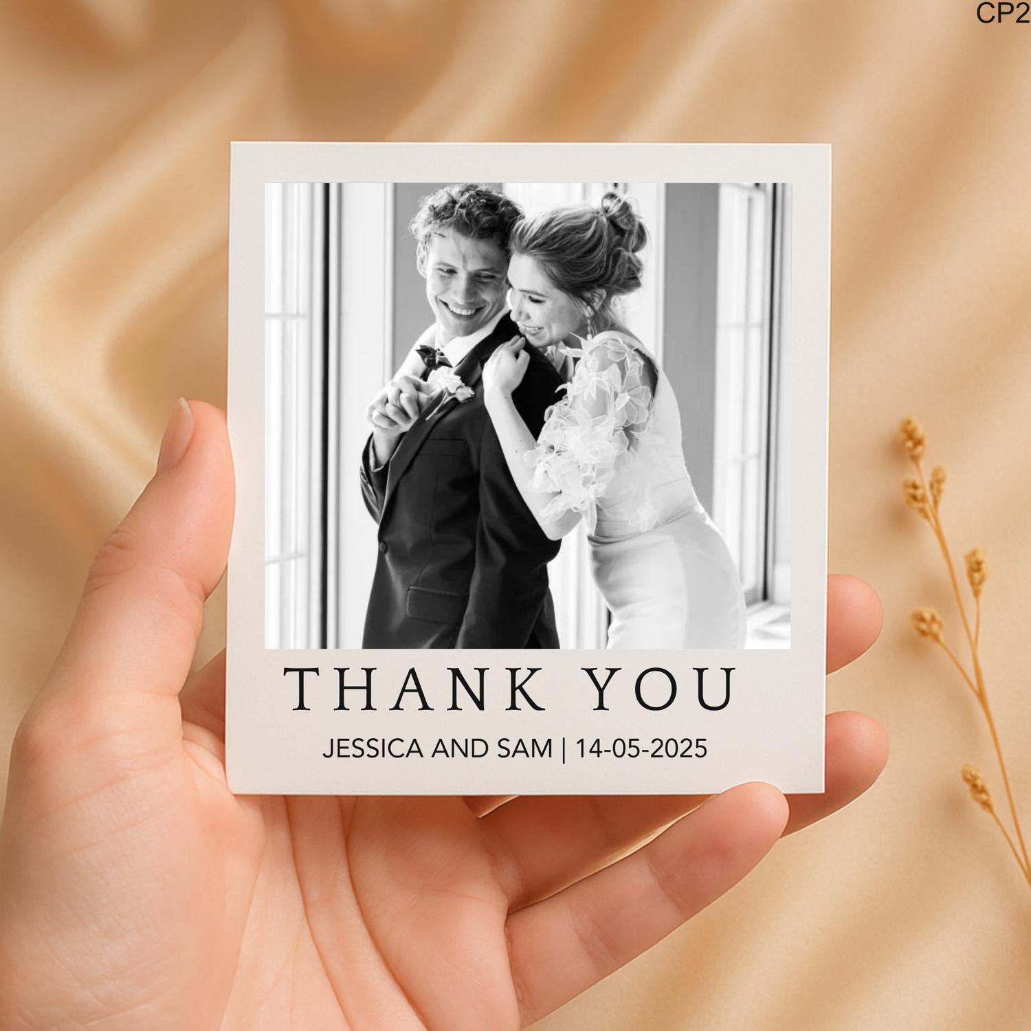 Custom Photo Thank You Card: Elegant Wedding Keepsake