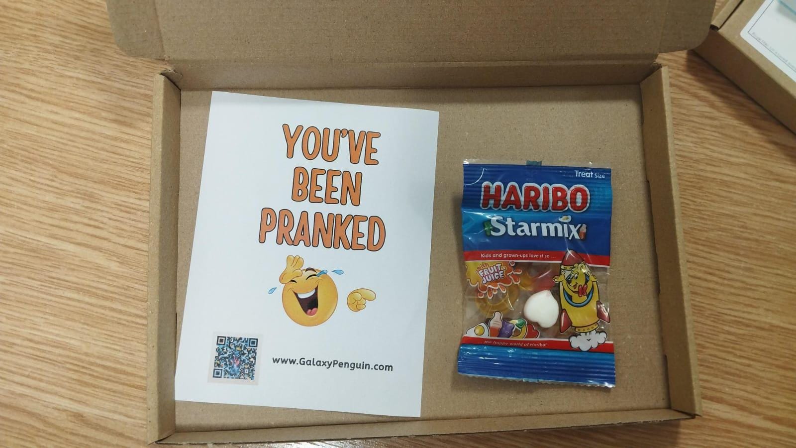 Prank Mail Package: Funny Gag Gift with Candy & Greeting Card