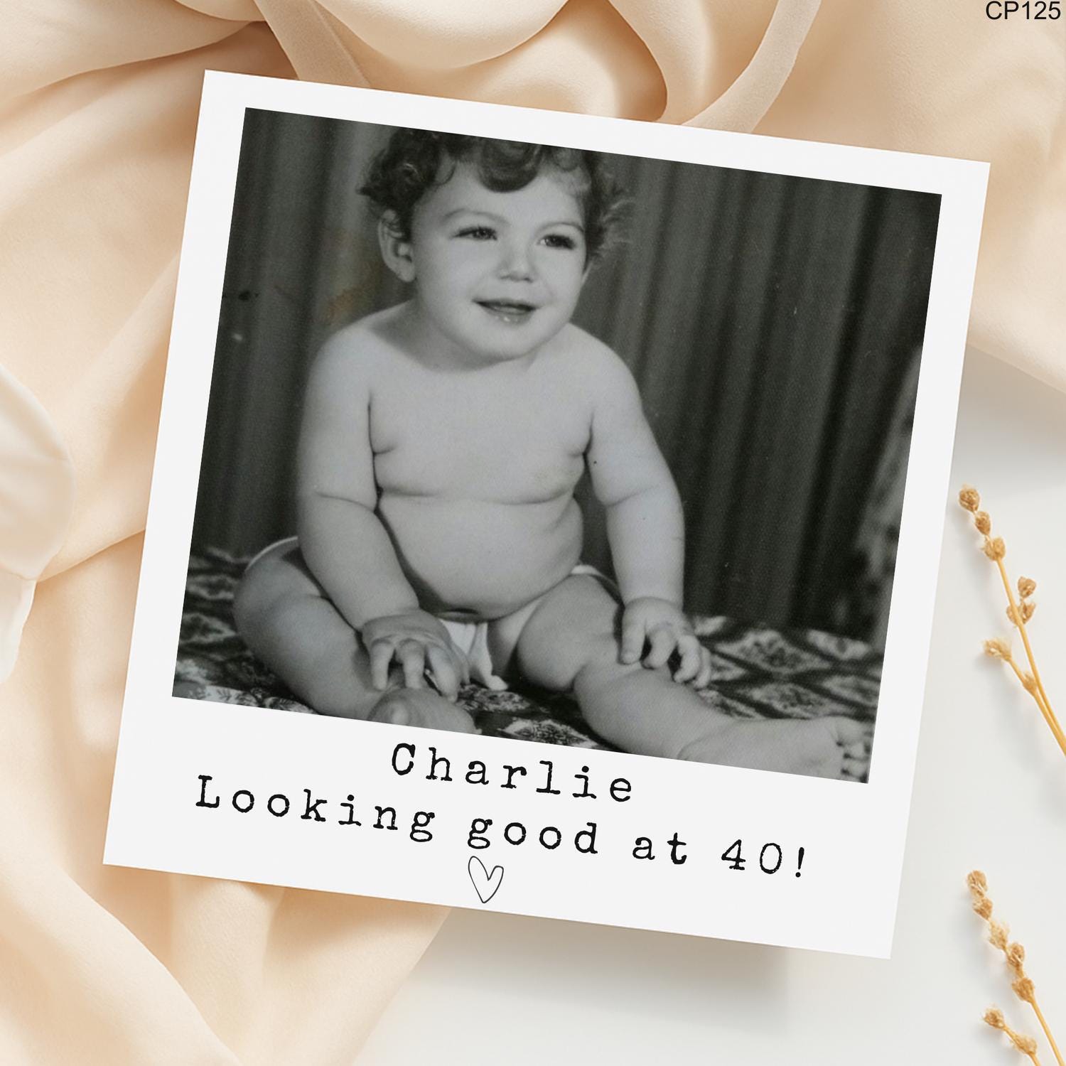Personalized 40th Birthday Photo Card: Milestone Keepsake Gift