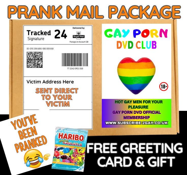 Prank Mail Package: Funny Gag Gift with Candy & Card