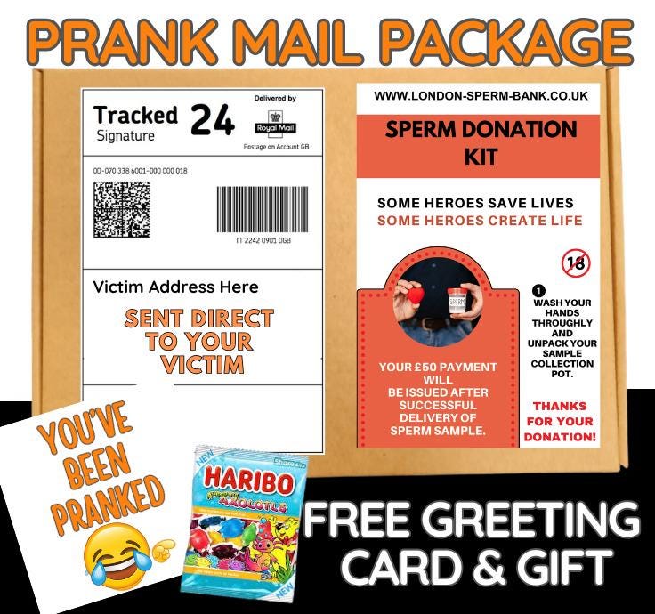 Funny Prank Mail Package: Gag Gift with Free Greeting Card
