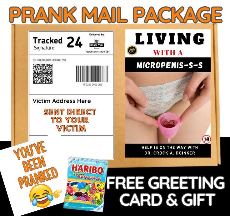Micropenis Prank Mail Package: Gag Gift with Candy & Card