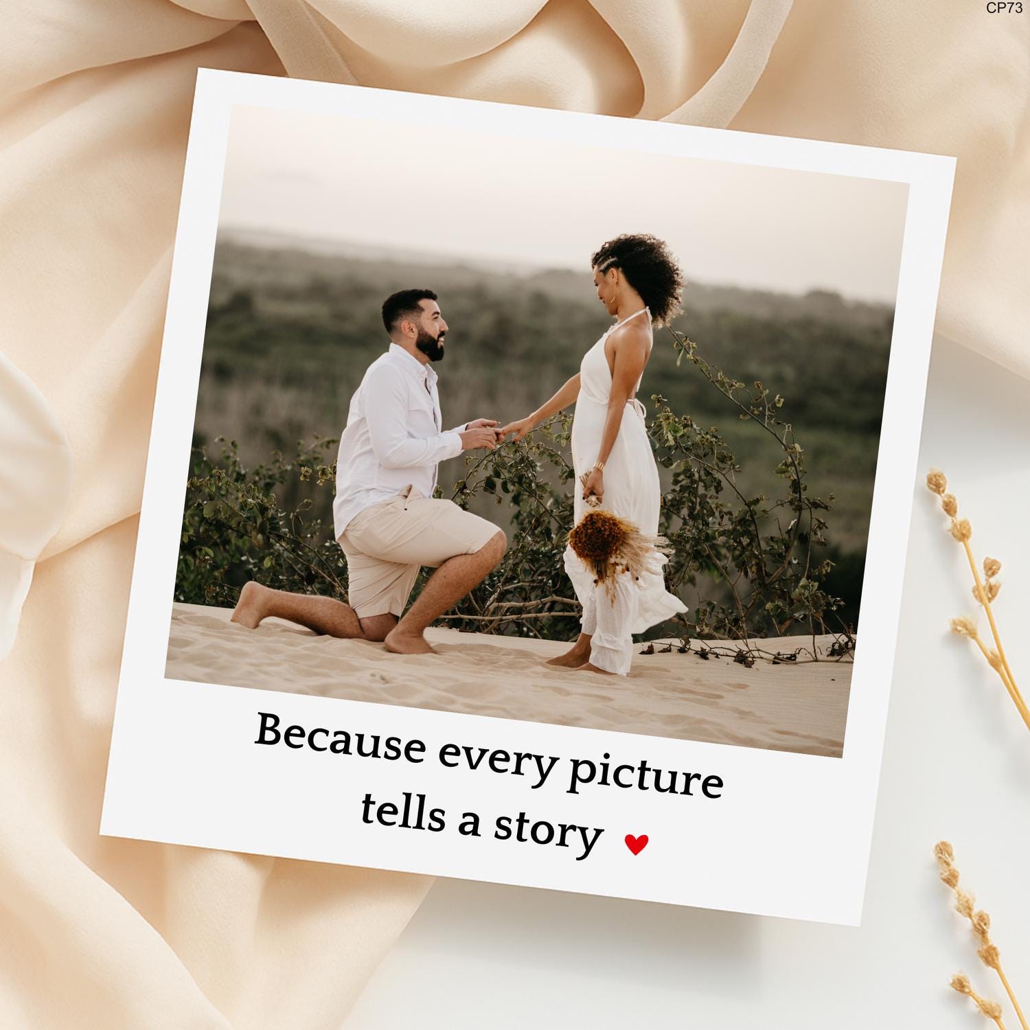 Personalized Photo Card: Romantic Wedding, Engagement Keepsake