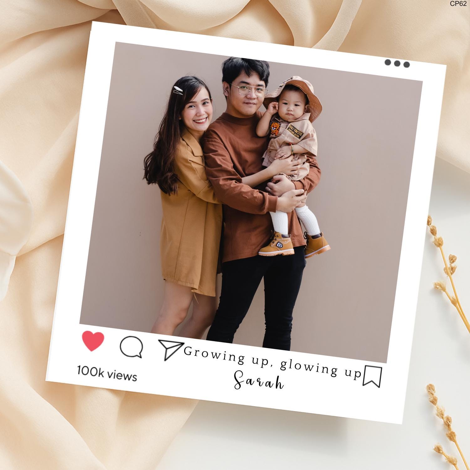 Personalized Family Photo Card: Modern Keepsake Gift