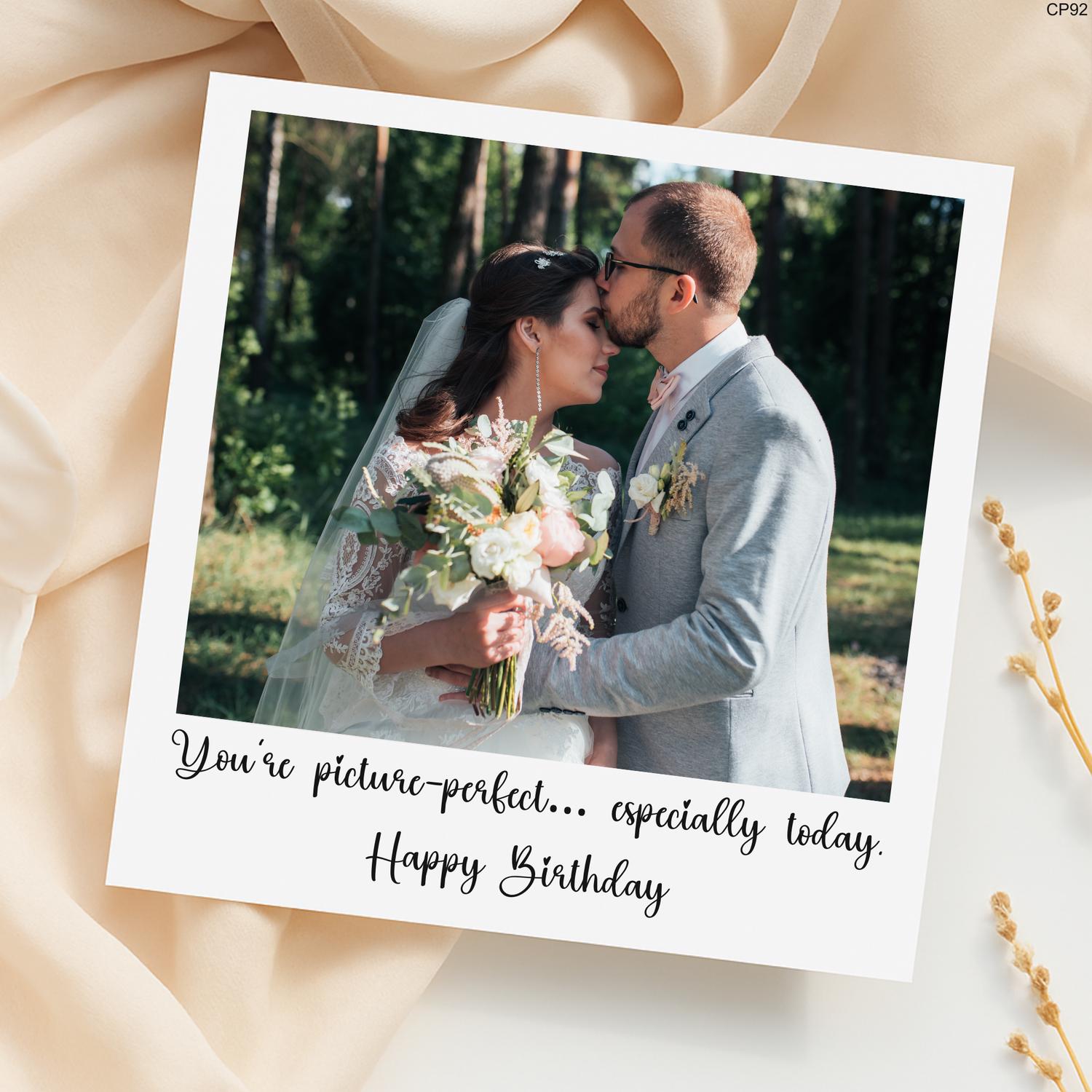 Personalized Photo Birthday Card: Romantic Wedding Keepsake