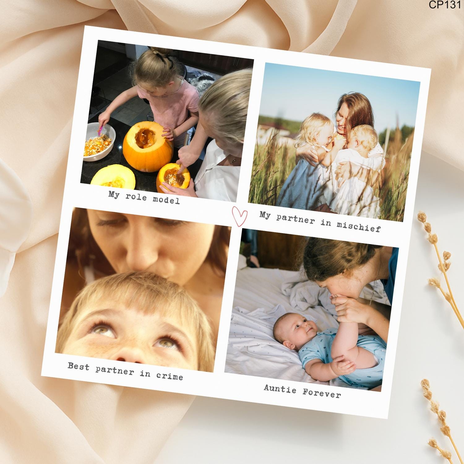 Personalized Aunt Photo Card: Role Model Keepsake Birthday Gift