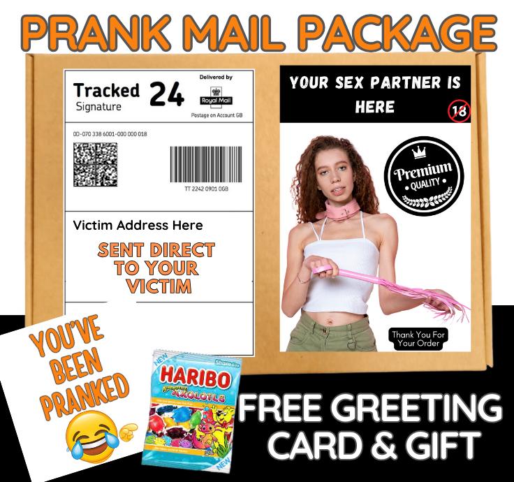 Funny Prank Mail Package: Adult Joke Gag Gift with Candy & Greeting Card
