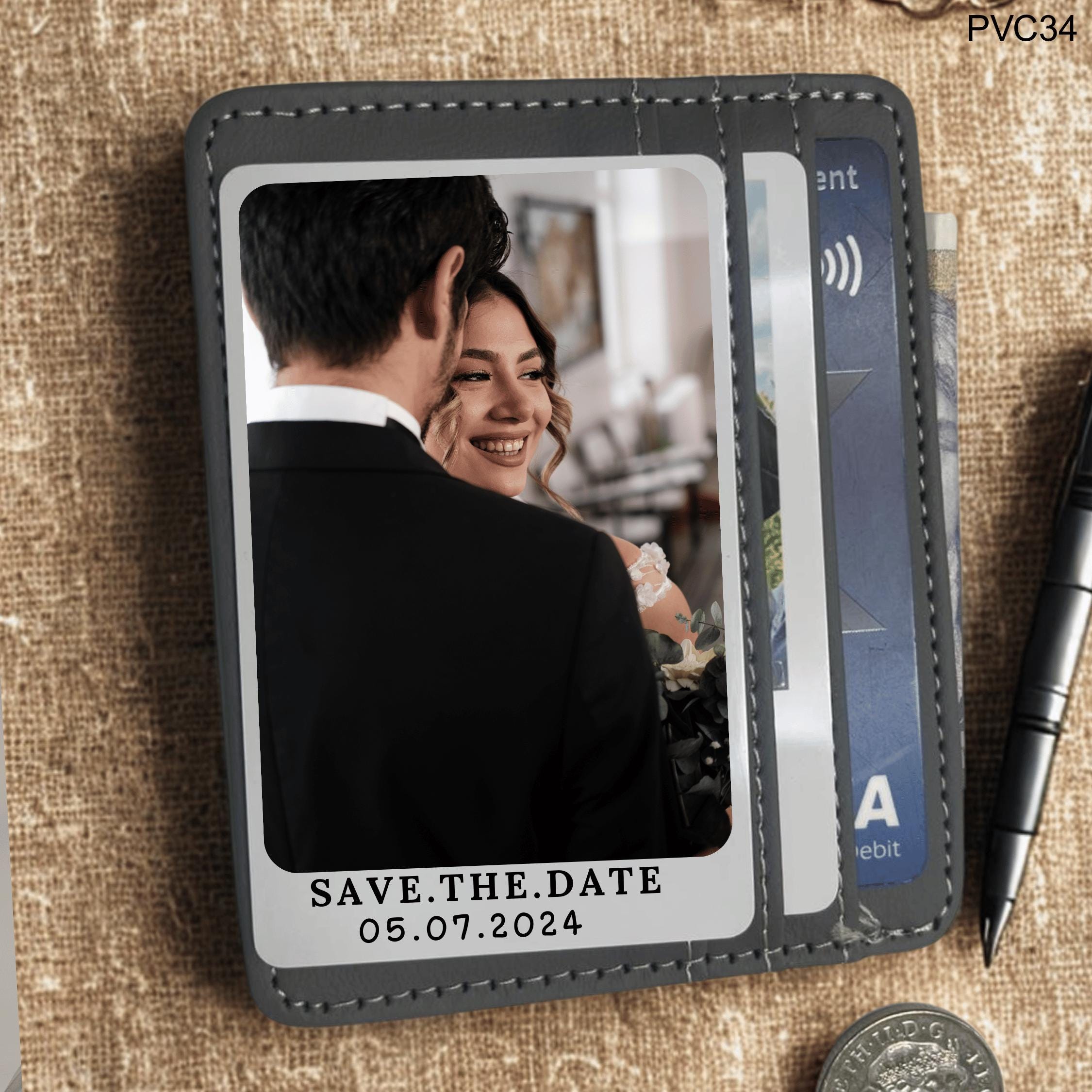 Personalized Photo PVC Wallet Card: Anniversary Keepsake Gift