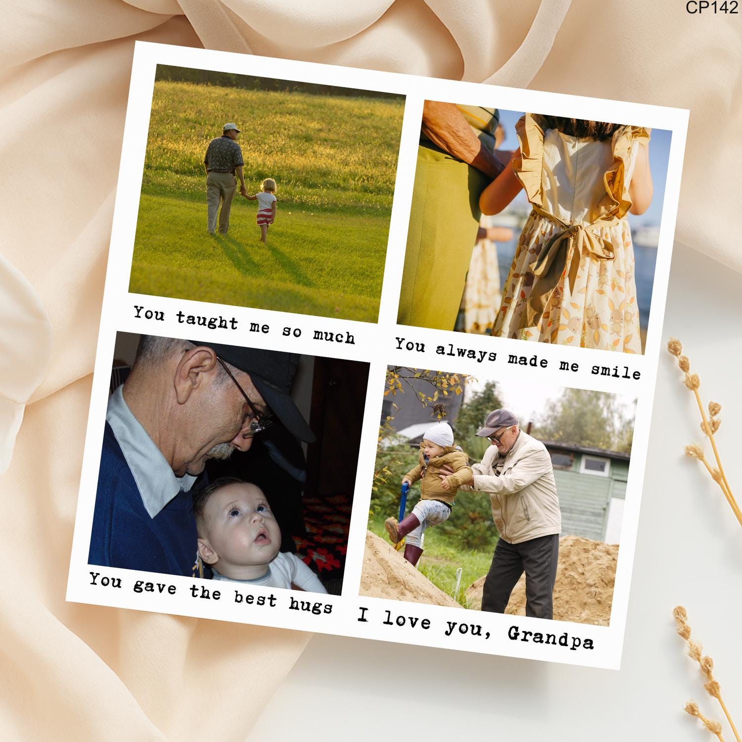 Personalized Grandpa Photo Card: I Love You, Birthday Gift