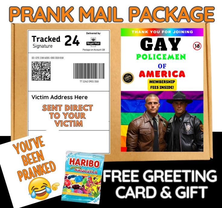 Prank Mail Gag Gift Box: Funny Adult Joke with Candy & Card