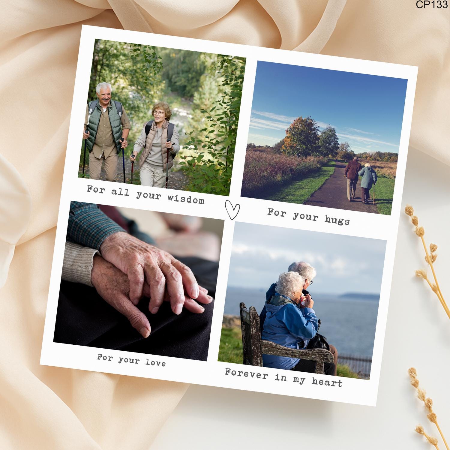 Forever in My Heart - Grandparents or Memorial Photo Gift Card- Birthday Card