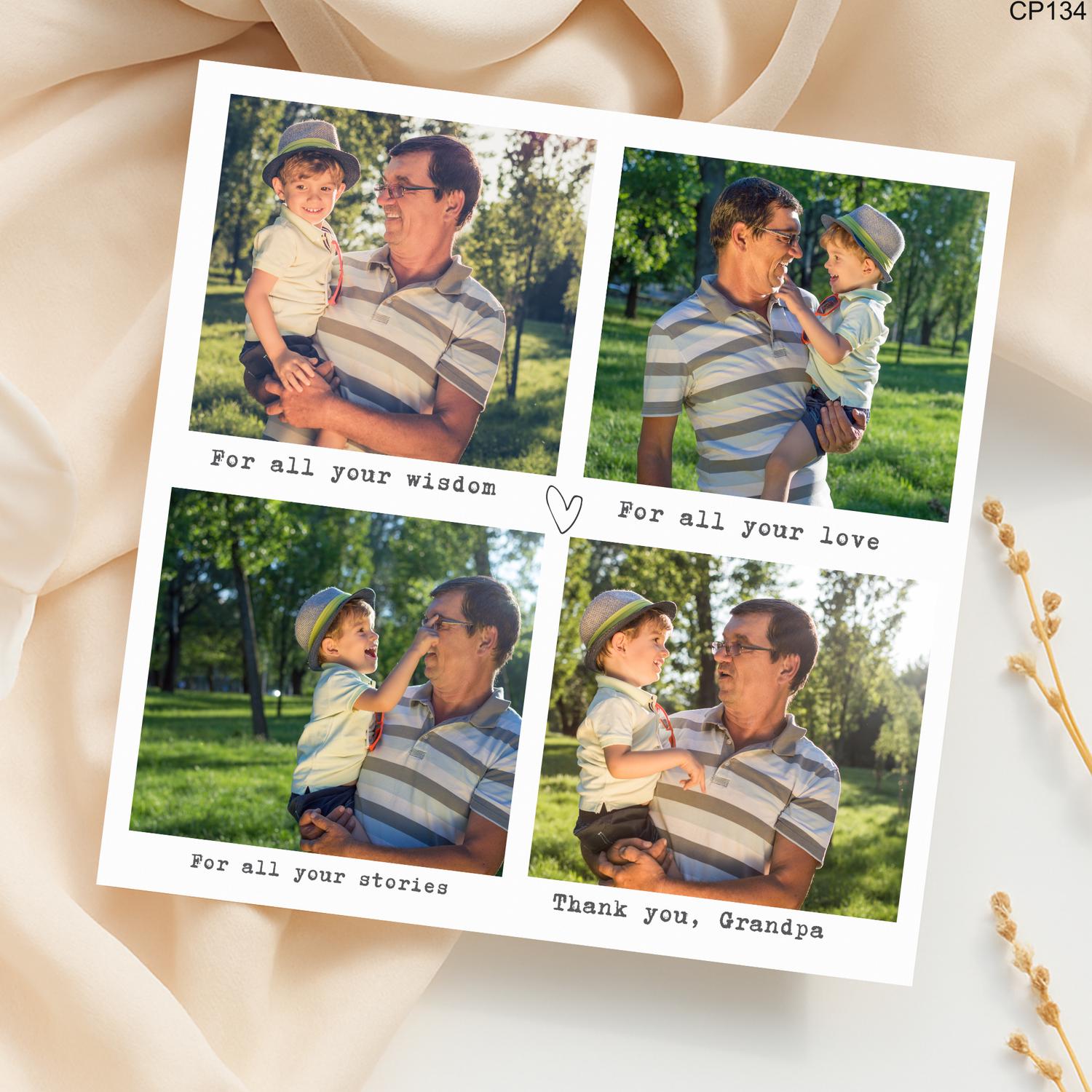 Personalized Photo Thank You Card for Grandpa: Keepsake Gift