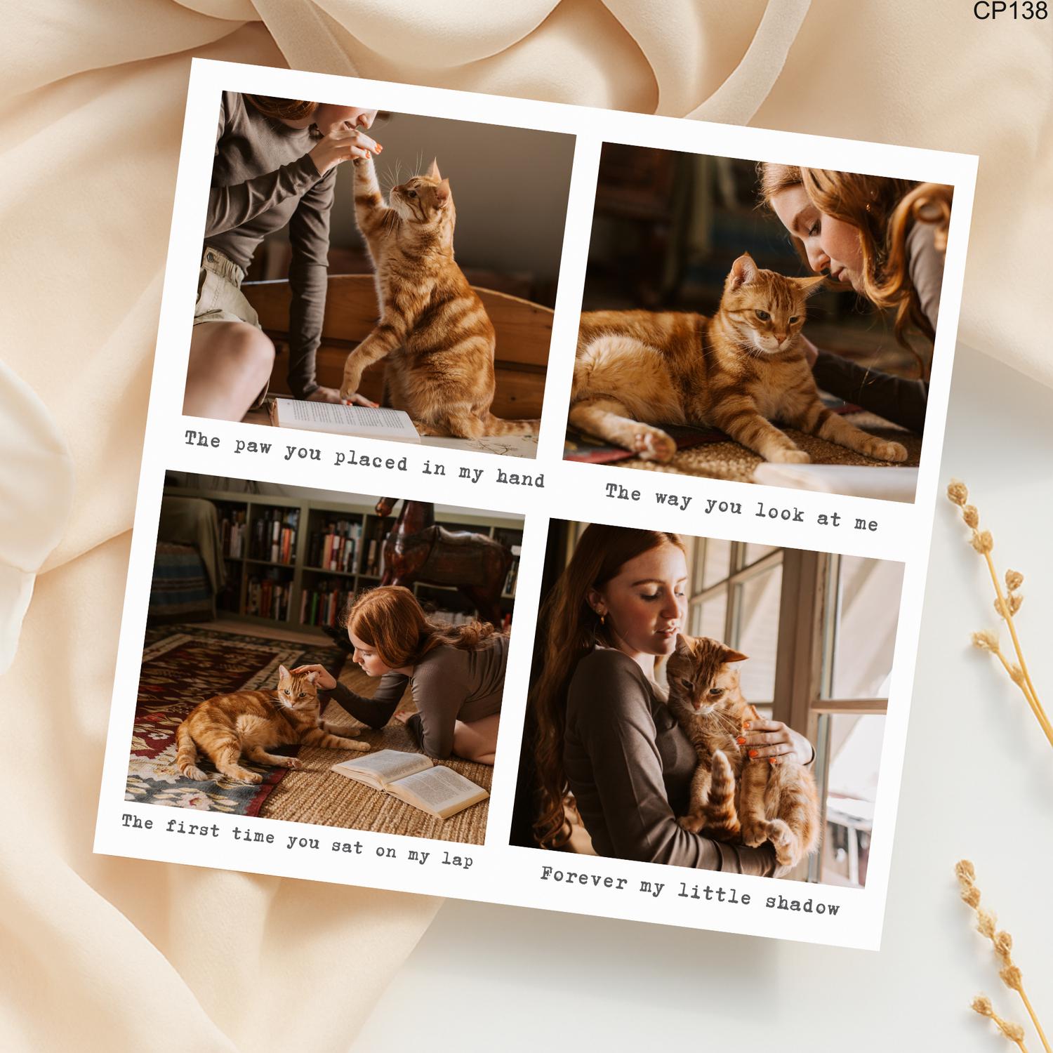 Personalized Pet Photo Card: Cat Adoption Gift, New Pet Memory Collage